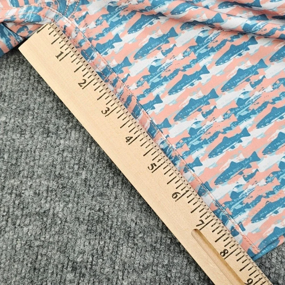 Southern Tide Fish Print Swim Trunks Size XL Niagara Blue Pink Board Shorts New